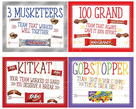 Printable 100 Grand Candy Bar Sayings